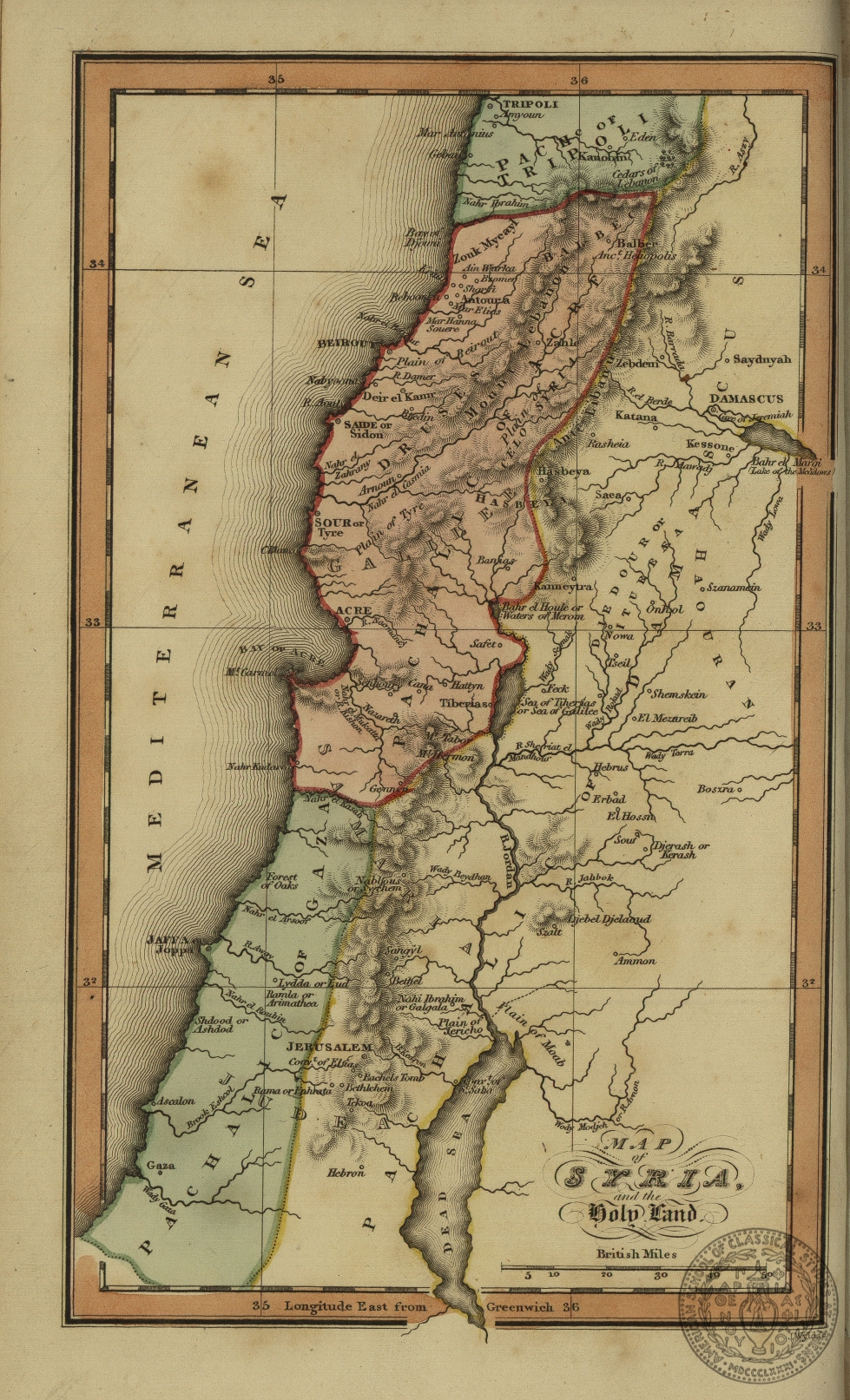 Map of Syria and the Holy Land